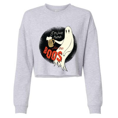 Halloween Outfit Im Just Here For The Boos Gift Cropped Pullover Crew