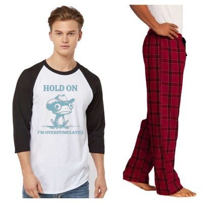 Hold On Im Overstimulated Frog Raglan Sleeve Pajama Set