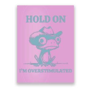 Hold On Im Overstimulated Frog Poster