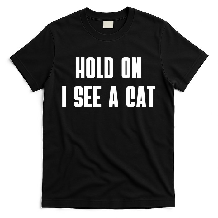 Hold On I See A Cat Cat Person Cat Lover T-Shirt