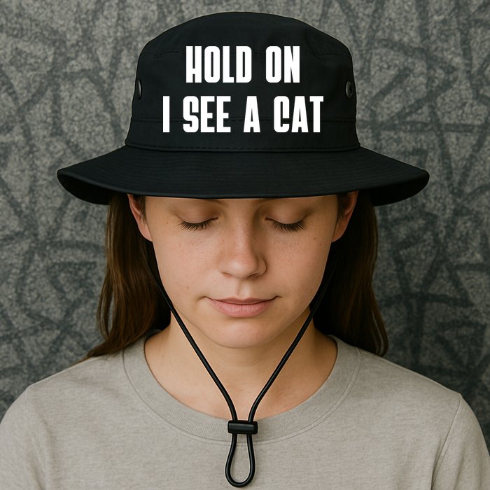 Hold On I See A Cat Cat Person Cat Lover Bucket Hat