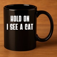 Hold On I See A Cat Cat Person Cat Lover 11oz C Handle Ceramic Mug