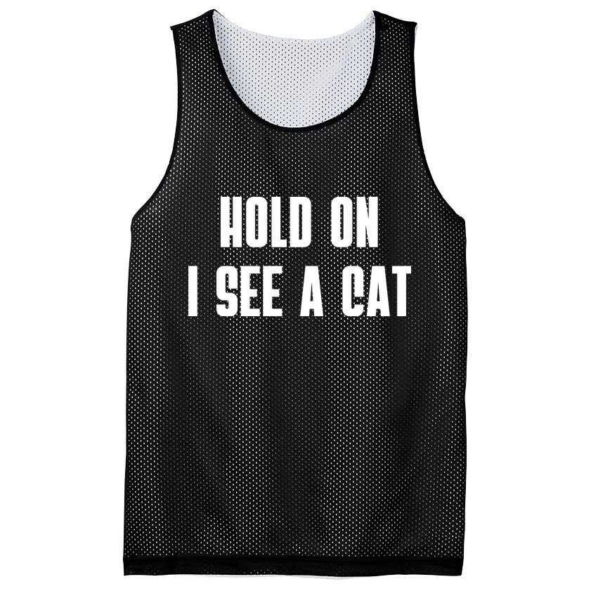 Hold On I See A Cat Cat Person Cat Lover Mesh Reversible Basketball Jersey Tank