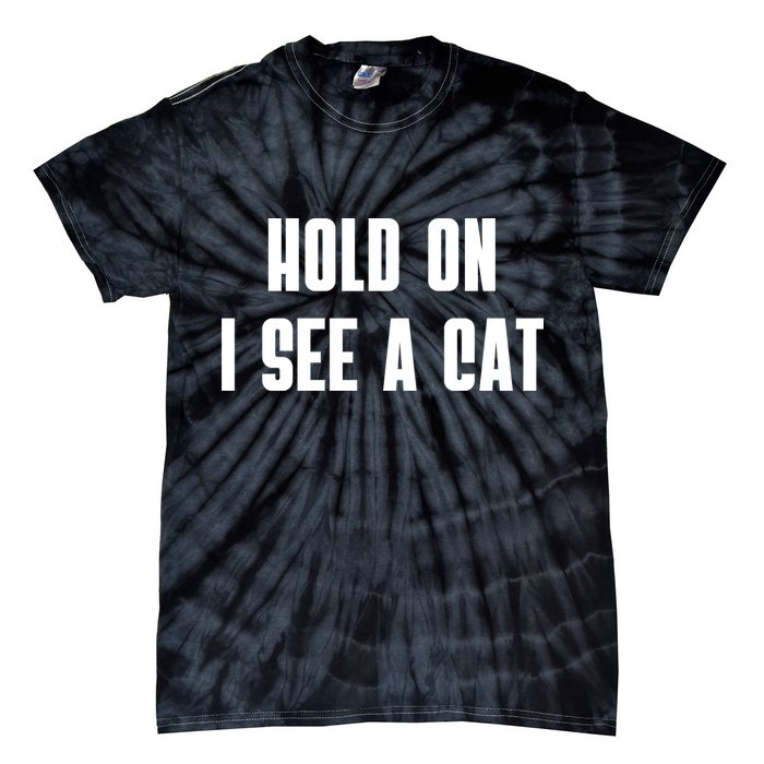 Hold On I See A Cat Cat Person Cat Lover Tie-Dye T-Shirt