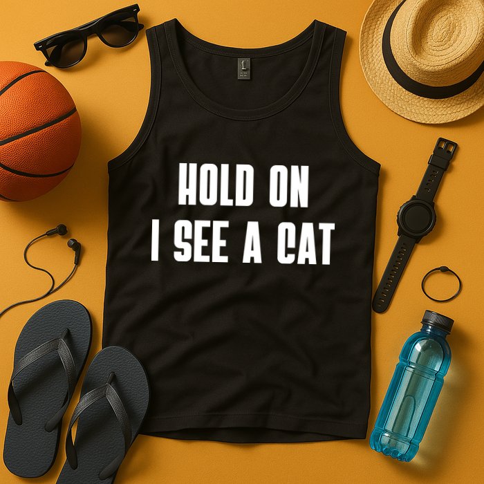 Hold On I See A Cat Cat Person Cat Lover Tank Top