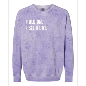 Hold On I See A Cat Colorblast Crewneck Sweatshirt