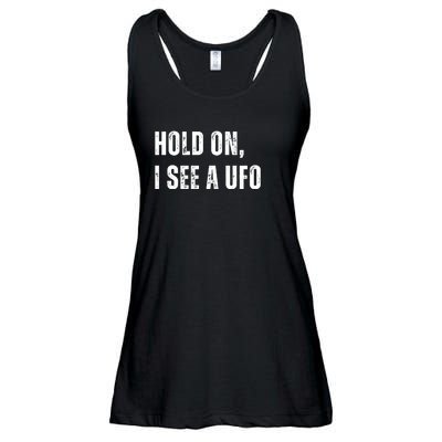 Hold On I See A Ufo Ladies Essential Flowy Tank