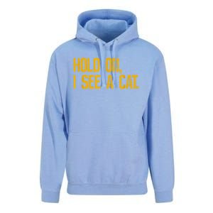 Hold On I See A Cat, Funny Cat Lovers Sarcastic Sayings Unisex Surf Hoodie