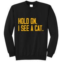 Hold On I See A Cat, Funny Cat Lovers Sarcastic Sayings Sweatshirt