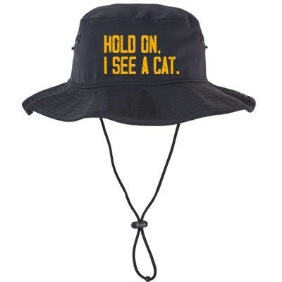Hold On I See A Cat, Funny Cat Lovers Sarcastic Sayings Bucket Hat