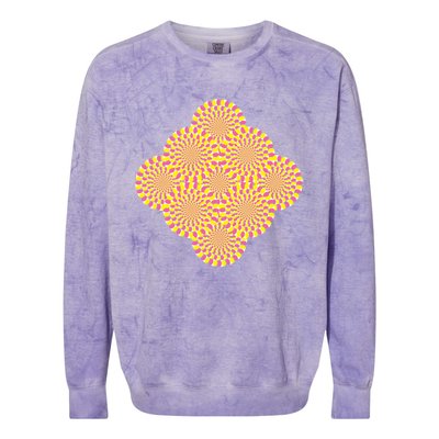 Hypnosis Optical Illusion Spiral Perspective Perception Gift Colorblast Crewneck Sweatshirt