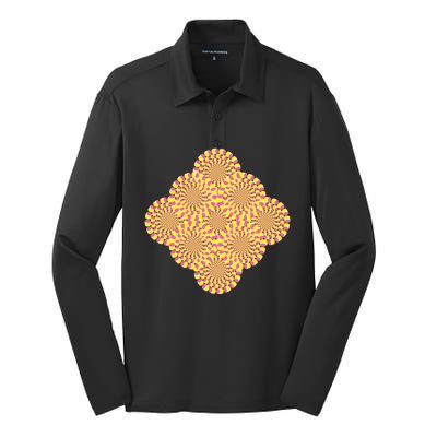 Hypnosis Optical Illusion Spiral Perspective Perception Gift Silk Touch Performance Long Sleeve Polo