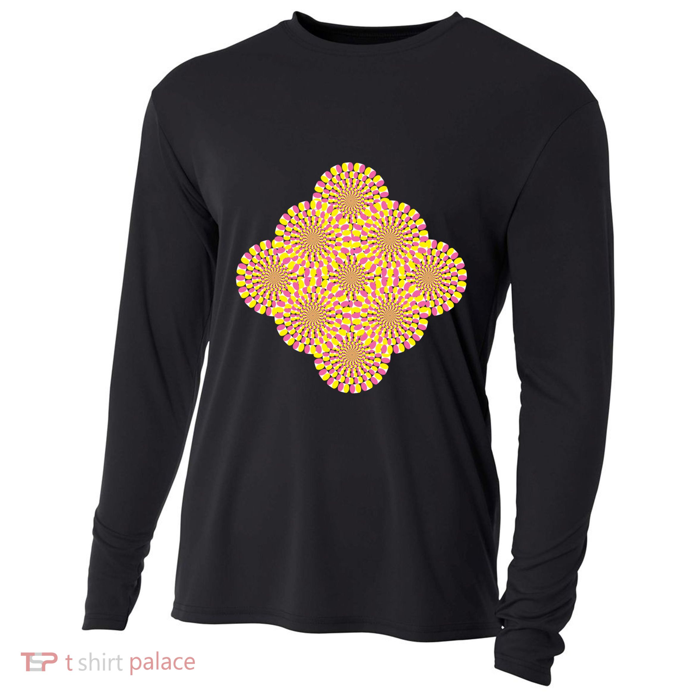 Hypnosis Optical Illusion Spiral Perspective Perception Gift Cooling Performance Long Sleeve Crew