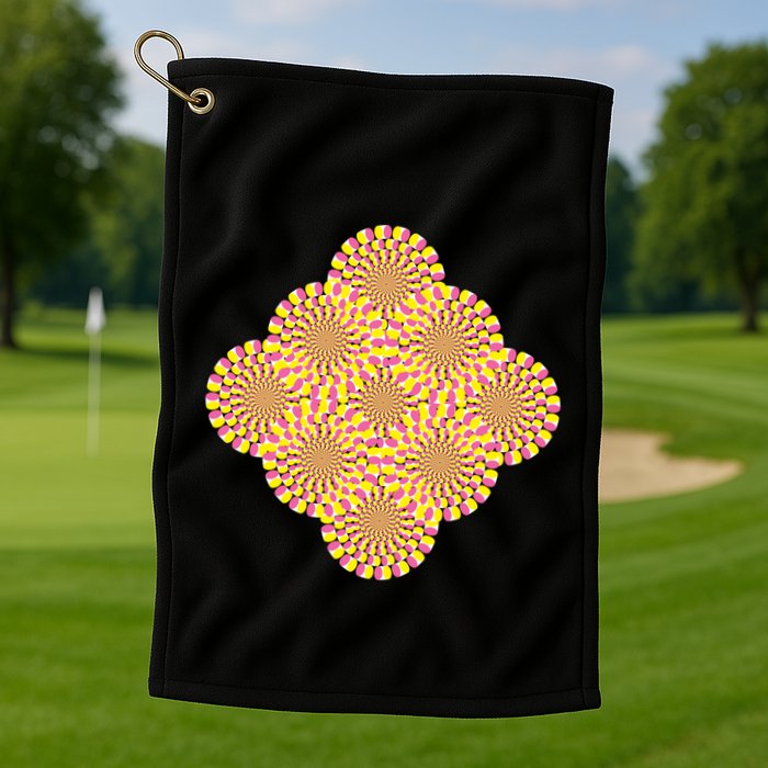Hypnosis Optical Illusion Spiral Perspective Perception Gift Golf Towel