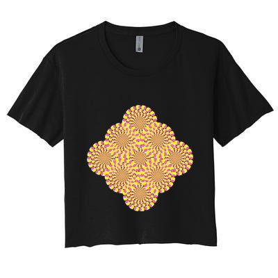 Hypnosis Optical Illusion Spiral Perspective Perception Gift Crop Top