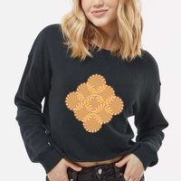 Hypnosis Optical Illusion Spiral Perspective Perception Gift Cropped Pullover Crew