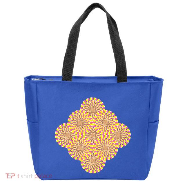 Hypnosis Optical Illusion Spiral Perspective Perception Gift Zip Tote Bag