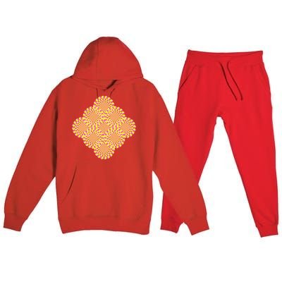 Hypnosis Optical Illusion Spiral Perspective Perception Gift Premium Hooded Sweatsuit Set