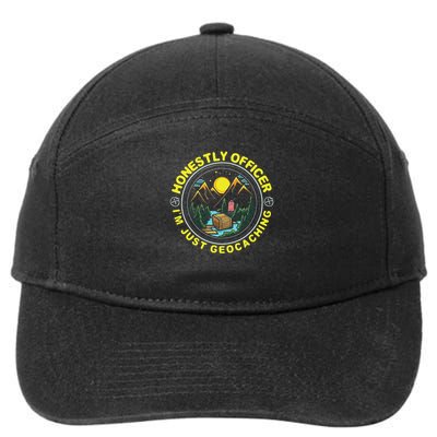 Honestly Officer I'm Just Geocaching Map Reading Geocache 7-Panel Snapback Hat