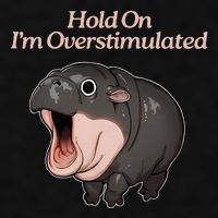 Hold On I_m Overstimulated Moo Deng Baby Hippo Moo Ladies PosiCharge Tri-Blend Wicking Tank