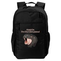 Hold On I_m Overstimulated Moo Deng Baby Hippo Moo Backpack