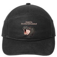 Hold On I_m Overstimulated Moo Deng Baby Hippo Moo 7-Panel Snapback Hat