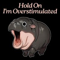 Hold On I_m Overstimulated Moo Deng Baby Hippo Moo Bucket Hat