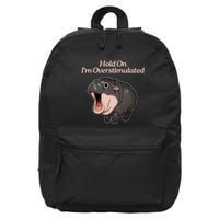 Hold On I_m Overstimulated Moo Deng Baby Hippo Moo 16 in Basic Backpack