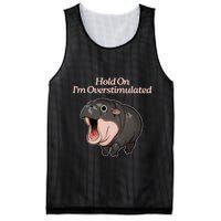 Hold On I_m Overstimulated Moo Deng Baby Hippo Moo Mesh Reversible Basketball Jersey Tank