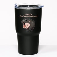 Hold On I_m Overstimulated Moo Deng Baby Hippo Moo Tumbler
