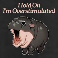 Hold On I_m Overstimulated Moo Deng Baby Hippo Moo 25L Jumbo Tote