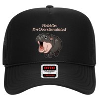 Hold On I_m Overstimulated Moo Deng Baby Hippo Moo Trucker Hat