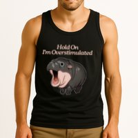 Hold On I_m Overstimulated Moo Deng Baby Hippo Moo Tank Top