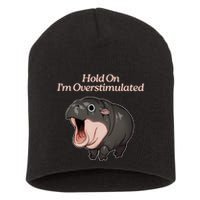 Hold On I_m Overstimulated Moo Deng Baby Hippo Moo Short Acrylic Beanie