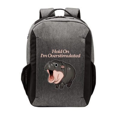 Hold On I_m Overstimulated Moo Deng Baby Hippo Moo Vector Backpack