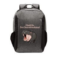 Hold On I_m Overstimulated Moo Deng Baby Hippo Moo Vector Backpack