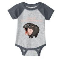 Hold On I_m Overstimulated Moo Deng Baby Hippo Moo Infant Baby Jersey Bodysuit