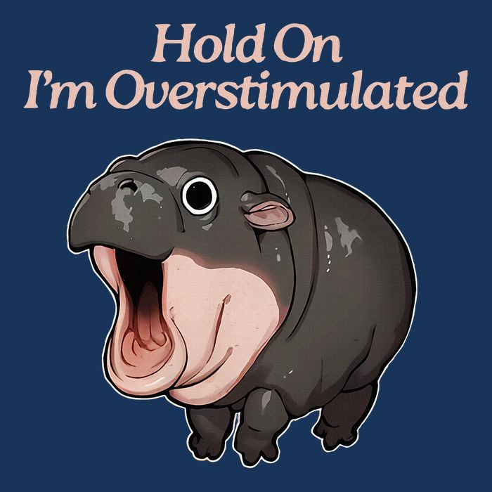 Hold On I_m Overstimulated Moo Deng Baby Hippo Moo Infant Baby Jersey Bodysuit