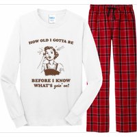 How Old I Gotta Be Retro Women Graphic Long Sleeve Pajama Set