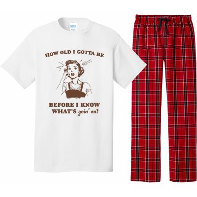 How Old I Gotta Be Retro Women Graphic Pajama Set