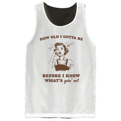 How Old I Gotta Be Retro Women Graphic Mesh Reversible Basketball Jersey Tank