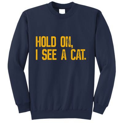 Hold On I See A Cat, Funny Cat Lovers Sarcastic Sayings Sweatshirt