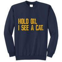Hold On I See A Cat, Funny Cat Lovers Sarcastic Sayings Sweatshirt