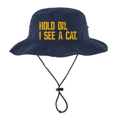 Hold On I See A Cat, Funny Cat Lovers Sarcastic Sayings Bucket Hat
