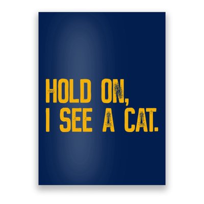 Hold On I See A Cat, Funny Cat Lovers Sarcastic Sayings Poster