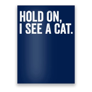 Hold On I See A Cat, Funny Cat Lovers Sarcastic Sayings Poster