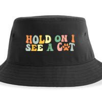 Hold On I See A Cat Funny Cat Lovers Sayings Valentines Day Sustainable Bucket Hat