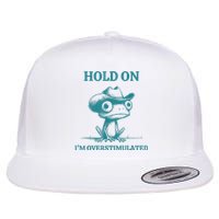 Hold On Im Overstimulated Frog Adhd And Anxiety Funny Frog Flat Bill Trucker Hat