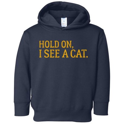 Hold On I See A Cat, Funny Cat Lovers Sarcastic Sayings Toddler Hoodie