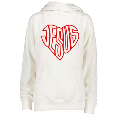 Heart Of Jesus Womens Funnel Neck Pullover Hood